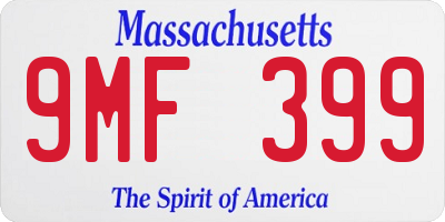 MA license plate 9MF399