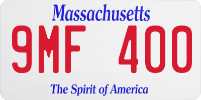 MA license plate 9MF400