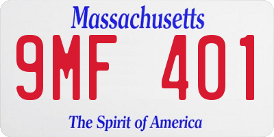 MA license plate 9MF401