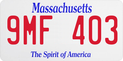 MA license plate 9MF403