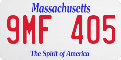 MA license plate 9MF405