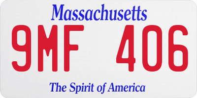 MA license plate 9MF406