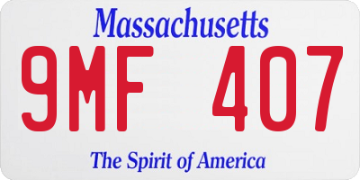 MA license plate 9MF407