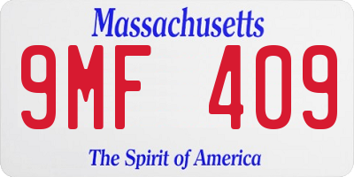 MA license plate 9MF409