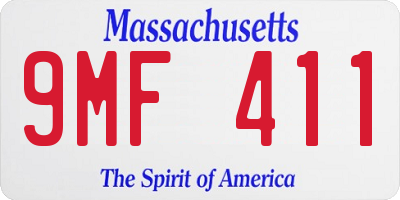 MA license plate 9MF411