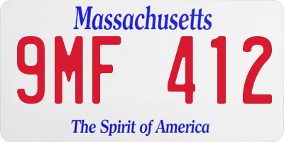 MA license plate 9MF412