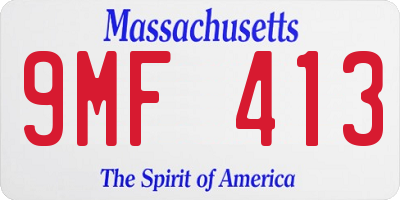 MA license plate 9MF413