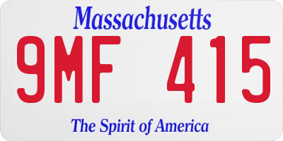 MA license plate 9MF415
