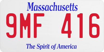 MA license plate 9MF416
