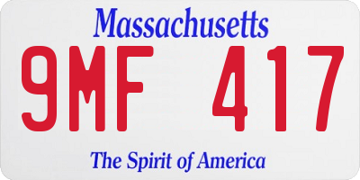 MA license plate 9MF417