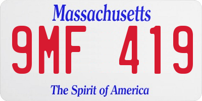 MA license plate 9MF419
