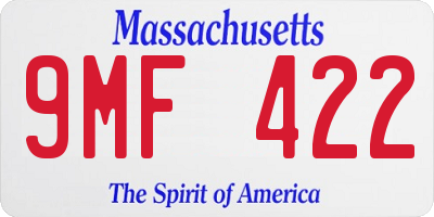 MA license plate 9MF422