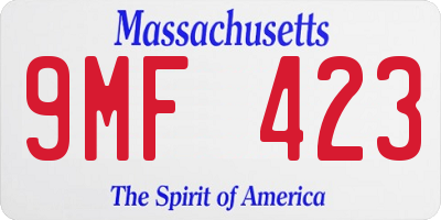 MA license plate 9MF423