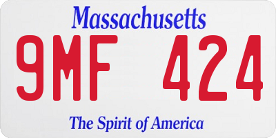 MA license plate 9MF424