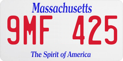 MA license plate 9MF425