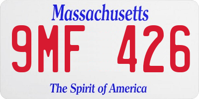 MA license plate 9MF426