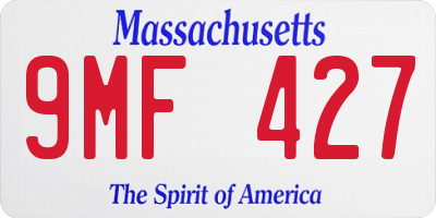 MA license plate 9MF427