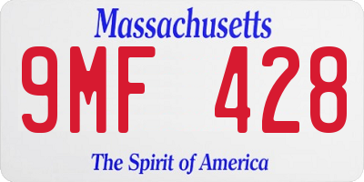 MA license plate 9MF428