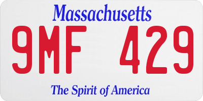 MA license plate 9MF429