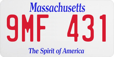 MA license plate 9MF431