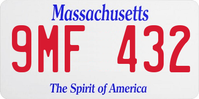 MA license plate 9MF432