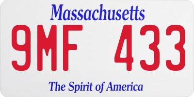 MA license plate 9MF433