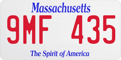 MA license plate 9MF435