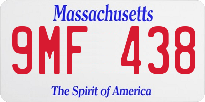 MA license plate 9MF438