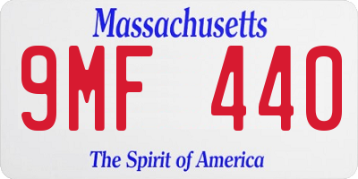 MA license plate 9MF440