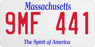 MA license plate 9MF441