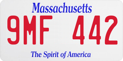 MA license plate 9MF442