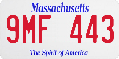 MA license plate 9MF443