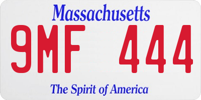 MA license plate 9MF444