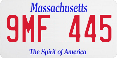 MA license plate 9MF445