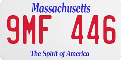 MA license plate 9MF446
