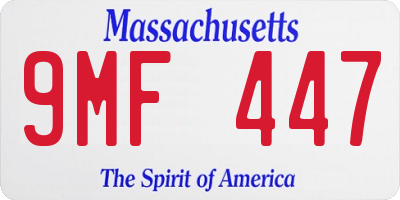 MA license plate 9MF447