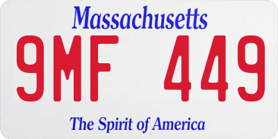 MA license plate 9MF449