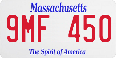 MA license plate 9MF450