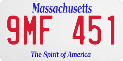 MA license plate 9MF451