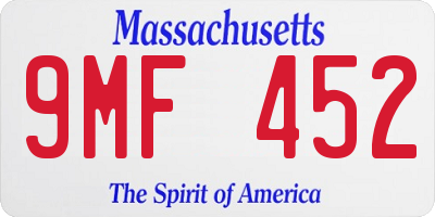 MA license plate 9MF452