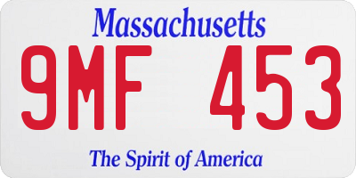 MA license plate 9MF453