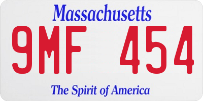 MA license plate 9MF454