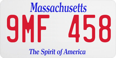 MA license plate 9MF458