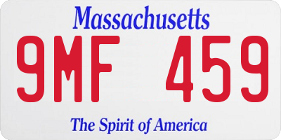 MA license plate 9MF459