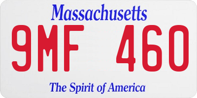 MA license plate 9MF460