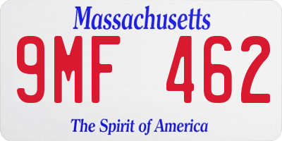 MA license plate 9MF462