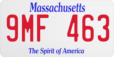 MA license plate 9MF463
