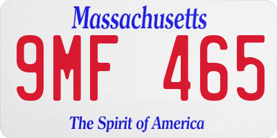 MA license plate 9MF465