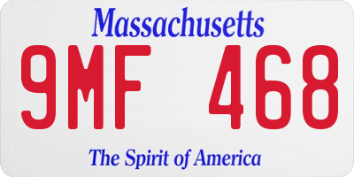MA license plate 9MF468