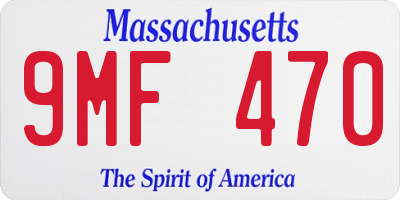 MA license plate 9MF470